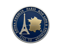 Moneda de recuerdo coleccionable de la Torre Eiffel de París, mapa de Francia, de aleación de zinc y esmalte, de moda premium, para regalo.