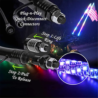 3/4/5/ 6Ft Spiral Led fouet Light APP control lampe de mât de drapeau Super brillante avec clignotant et feu de freinage pour Utv Atv