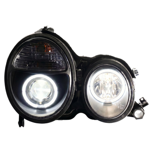 Faro Delantero LED Angel Eyes con Carcasa Negra para Benz <span class=keywords><strong>W210</strong></span> E200 E230 <span class=keywords><strong>E240</strong></span> E280 E320, Años 1999-2001, SN - Product Image 4