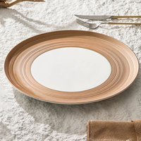 Assiette Plate en Céramique Émaillée Porcelaine Durable Style Luxe Léger Motif Uni Vaisselle Domestique Nouveau Modèle Créatif Artistique Hôtelier