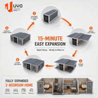 Maison conteneur extensible UVO 30FT : Maison préfabriquée de luxe de 55 m² |   Espace de vie et véranda optimisés pour le marché australien