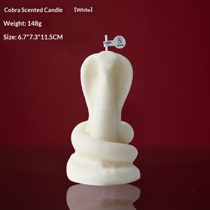 Bougie parfumée en forme de serpent 3D, sculpture animale en cire de soja, ornement artistique unique pour bureau, décoration de fête à domicile, cadeau - Product Image 5