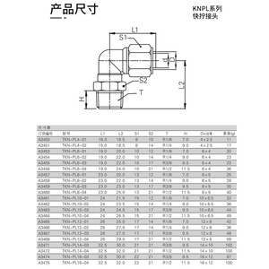 Coude pneumatique à connexion rapide en acier inoxydable NGS 6 8 10 12 mm pour tuyaux d'air avec joint NBR - Product Image 2