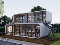 Maison préfabriquée modulaire de luxe détachable de 20 pieds, 40 pieds, 2 étages, avec salle de bain, cuisine, cabane à 2 étages