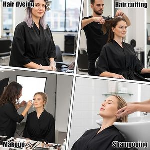 Robes de salon personnalisées, blouse, robe de client, cape, imperméable, blouses de coupe de cheveux, cravate réglable pour femmes, coupe de cheveux, coiffeur, <span class=keywords><strong>coiffure</strong></span> - Product Image 5