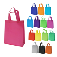 Sac de courses réutilisable en non-tissé laminé couleur unie pour supermarché