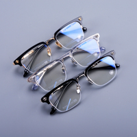 Lunettes optiques unisexes semi-cerclées inspirées des créateurs de luxe, motif floral, monture rectangulaire en titane et acétate
