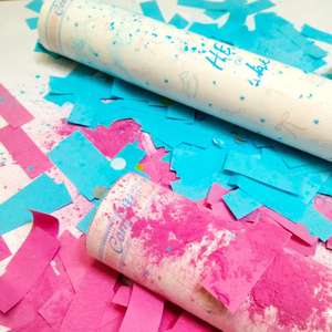 हॉट सेल हैंडहेल्ड लिंग प्रकट पेपर कंफेटी पॉपपर नीले गुलाबी बायोडिग्रेडेबल आश्चर्य पार्टी बेबी शॉवर सजावट तोप - Product Image 6