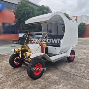 รถคลาสสิคไฟฟ้าสีขาว 4 ที่นั่ง พร้อมหลังคา สำหรับงานแต่งงานและท่องเที่ยว - Product Image 6