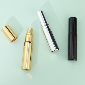 Portable 10ml Round Tube Glass Small Sample Vial Gold Black <b>Silver</b> Travel Refill Perfume <b>Spray</b> Bottle With Mist <b>Spray</b> - Product Image 1