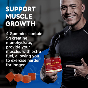 Gomitas de Creatina Sin Azúcar Directas de Fábrica, Suplemento Pre-Entrenamiento, Etiqueta Limpia, Opción Vegana para Fitness de Adultos - Product Image 4