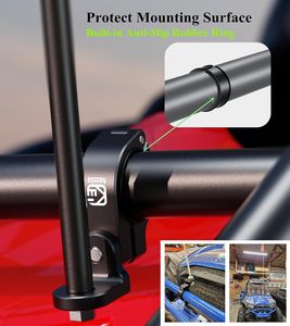 Kewig tùy chỉnh Hợp kim nhôm Whip cờ gắn kết cơ sở thích hợp cho 22-32mm Đường kính ống tay lái với xe máy dẫn ánh sáng cài đặt - Product Image 6