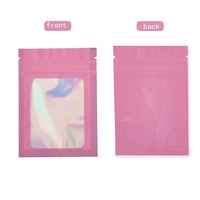 Fabrieks-OEM aangepaste kleine milieuvriendelijke roze Mylar zakje met driezijdige verzegeling en afscheurpunt voor gedroogd fruit, snoep en voedselverpakkingen van plastic.