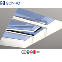 GONHO Design moderne style balançoire en aluminium verre trempé lucarne persienne électrique intelligente pour maison villa fenêtre de toit en verre