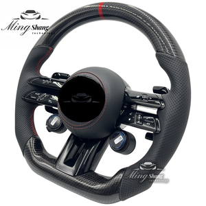 Volant <span class=keywords><strong>2022</strong></span> pour <span class=keywords><strong>Mercedes</strong></span>-Benz, personnalisé, demi-perforé, entièrement en cuir, CLS GLE W213 W238 W205 E206 W222 W223 W463 W167 G63 Classe C - Product Image 3