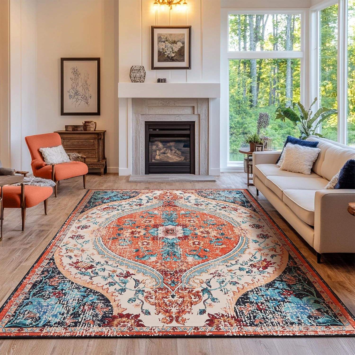 พรมห้องนั่งเล่นสไตล์โบฮีเมียน QQ - 5