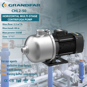 Pompe centrifuge industrielle multi-étages horizontale Grandfar série CHL 550W en acier inoxydable CHL2-50 à haute performance - Product Image 1
