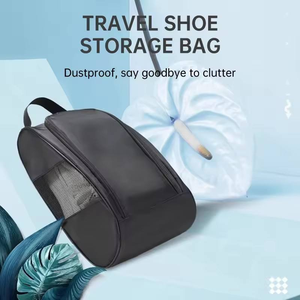 Sac de rangement noir pour hommes et femmes, motif dessin animé, grande pochette de voyage réutilisable en nylon et polyester, écologique, pour chaussures, avec cordon - Product Image 1