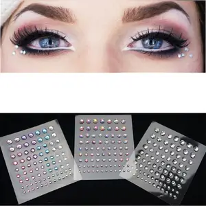 Self Adhesive Rhinestones for Makeup Eyes Multicolor Rainbow Rhinestones Face Jewels Face Gems Stick on DIY Nail Makeup