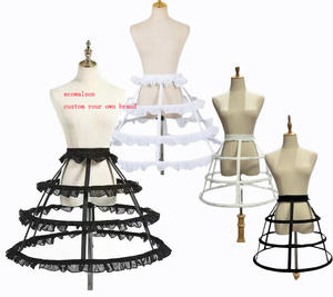 Ecowalson Femmes Victorien <span class=keywords><strong>Jupon</strong></span> 3 Cerceaux Crinoline Lolita Fishbone Creux Oiseau Cage Jupe Broderie Dentelle <span class=keywords><strong>Jupon</strong></span> - Product Image 1