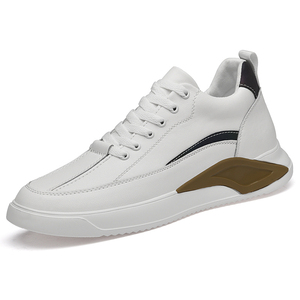 <b>Men's</b> High-Rise <b>Casual</b> Sports <b>Shoes</b> Trendy Two-Layer <b>White</b> Inner Color-Changing Striped Upper with Mesh Lining Height Increasing - Product Image 5