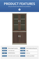 Armoire de rangement métallique convertible moderne à 2 portes, fabriquée en usine dans le Guangdong, avec serrure à clé, pour atelier et cuisine