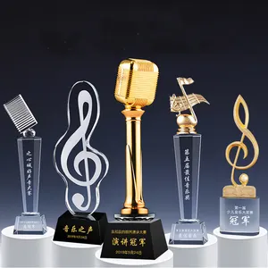 Ancla de micrófono de diseño personalizado, Premio Musical de resina, premio de cristal para los mejores regalos de recuerdo de voz