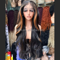 Perruque Lace Front Body Wave 32 pouces 13x4 Transparente Sans Colle Base Soie Ligne de Cheveux Naturelle Résistante à la Chaleur Synthétique