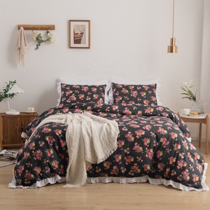 Bán Chạy Bộ Ga Giường Thêu Họa Tiết Hoa Hồng Gia Đình Mới Của Nantong Nhà Máy Bằng Polyester Nghĩa Ô - Product Image 2