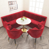 Ensemble de banquettes de restaurant en forme de L de luxe, mobilier de salle à manger commercial, sièges confortables et table robuste