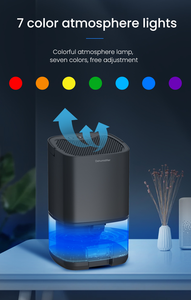 Máy hút ẩm không khí gia dụng 7 màu 12 trắng + 24 hướng dẫn sử dụng ABS+ Linh kiện điện tử hiệu quả không khí trong nhà tầng hầm - Product Image 4