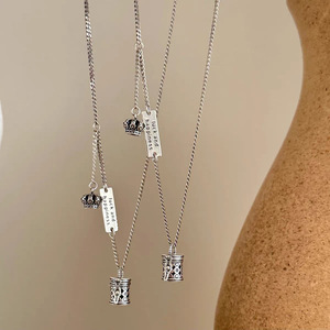 S925 Pure Silver Retro Small Flower Bucket <b>Bag</b> Crown Pendant Necklace Luxury Old-Style Floral Design Fine Pendants & <b>Charms</b> - Product Image 3