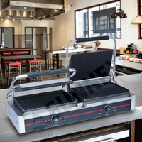 Pour SUNNEX Double Tête Commercial Panini Grill Sandwich Maker Électrique Chauffage Presse Plaque pour Hôtels et Restaurants