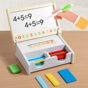 MarsMarie madera niños Montessori aritmética palo contando matemáticas niño enseñanza ayuda jardín <span class=keywords><strong>de</strong></span> infantes Primer Grado iluminación - Product Image 1