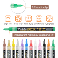 Stylos acryliques personnalisés en gros, marqueurs acryliques à pointe extra fine de 12 couleurs, marqueurs acryliques pour peintres |   Artisanat unique