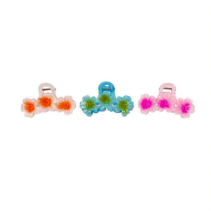 Trois pinces à cheveux Daisy Claw Clip de 10 cm pour femmes, design floral coloré - Product Image 1