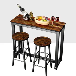 家の装飾製品3ピースダイニングテーブルセット2スツール椅子キッチン朝食ダイニングビストロセット