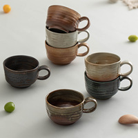 Tasse à café en céramique de style japonais, mug vintage, tasse à eau créative pour la maison et le bureau, tasse à latte art sans couvercle