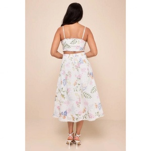 Vestido de Verano Informal Maxi con Estampado Floral Personalizado de Fábrica para Mujer, Impresión Digital, Tejido, OEM, ODM - Product Image 4