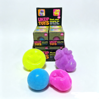 Kokosolie gevulde ronde knijpbal, transparant TPR stressverlichtend squishy speelgoed, langzaam terugverend, doorzichtig jelly fidget speelgoed voor kinderen