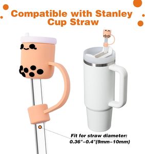 Protector de Silicona para Pajitas de Té de Burbujas, Diseño Moderno, Impermeable y a Prueba de Polvo - Product Image 3
