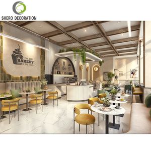 Modern Luxury Coffee Shop & Bakery Shop Design Custom Bakery Bar Counter Design For Bakery Display Showcase Bakery Furniture - Product Image 6