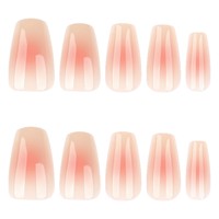 Ongles Press-On Pure Desire Dégradé Rose Forme Amande avec Protection des Ongles - Transfrontalier