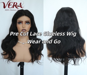 Perruques sans colle en cheveux humains Remy 12A, ondulées, noires naturelles, avec closure en dentelle 5x5, densité 200%, pour femmes, vente en gros, prêtes à porter - Product Image 1