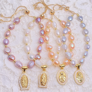 Pulsera de cuentas con cadena de perlas blancas para mujer, brazalete con colgante de circón, cristal dorado de 24K, alta calidad, <span class=keywords><strong>2022</strong></span> - Product Image 1