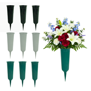 Custom Plastic Grave <strong>Vase</strong> with Ground Spike Stackable Funeral <strong>Memorial</strong> <strong>Vase</strong> Outdoor UV Resistant Spiked <strong>Vase</strong> - Product Image 1