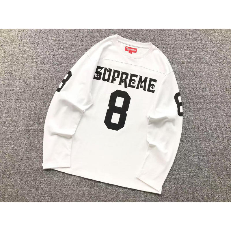 E589 long sleeve football jersey white