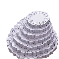 Napperons en papier dentelle personnalisés avec logo, jetables, pour fête