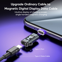Adaptateur magnétique USB-C T11 24 broches 16k 80 Gbps 240 W |   Adaptateur Mini USB5.0 Type C avec écran LED, charge rapide PD240W 5A, synchronisation des données