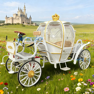 Chariot de citrouille électrique rose romantique de haute qualité, accessoires personnalisables avec frein hydraulique, idéal pour les séances photo de mariage de luxe - Product Image 4